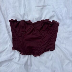 Urban Outfitters Burgundy Corset Top